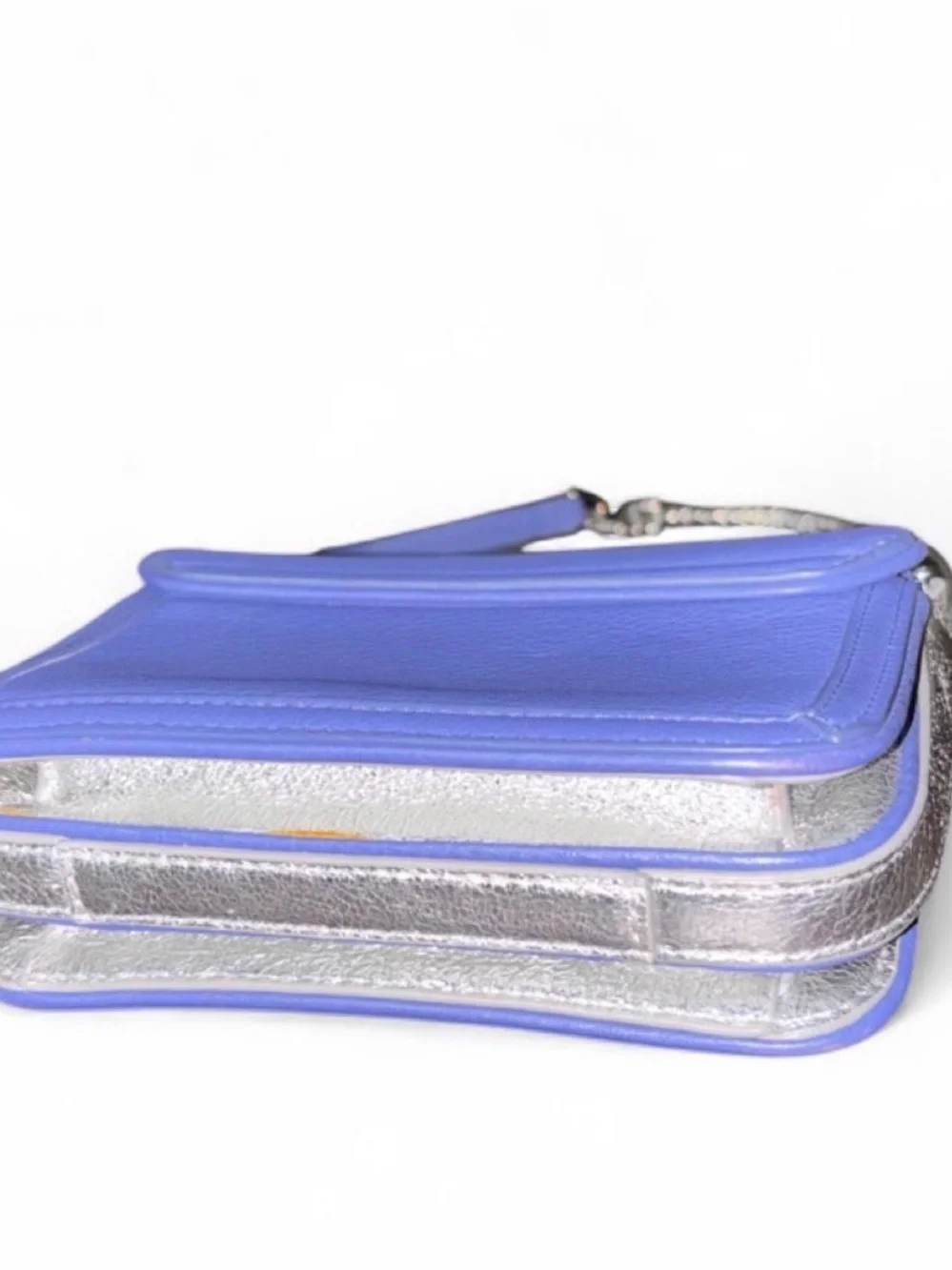 Tory Burch FLEMING color Marlin Silver Handbag Style # 31427 NWOT